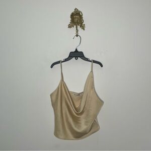 Abercrombie & Fitch Cream Satin Asymmetrical Cami Top XS